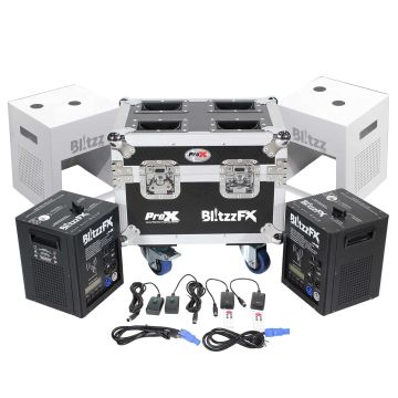 ProX X-BLITZZFX X2 Blitzz FX Set of Two Cold Spark Machines with Flight Case