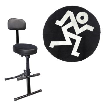 ProX X-GIG CHAIR Padded Chair with Round 34" Black Studio Rug