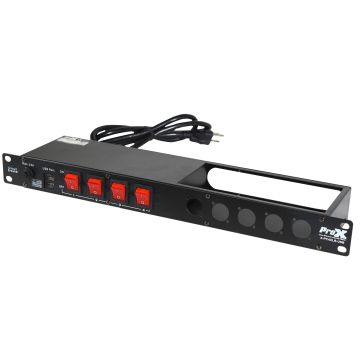 ProX X-PC4XLR-USB 1U 15Amp Circuit 4CH Switch Panel