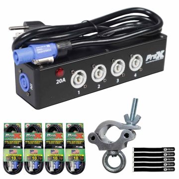 ProX X-PWCX4 BOX Power Center 4-Way PowerCon Splitter with Power Cord