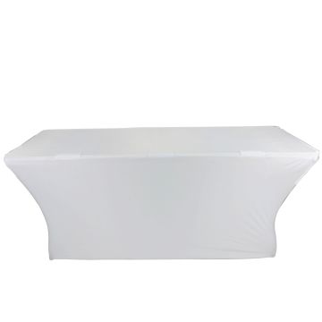 ProX X-ST6W 6Ft Open Back Spandex Table Cover Scrim - White