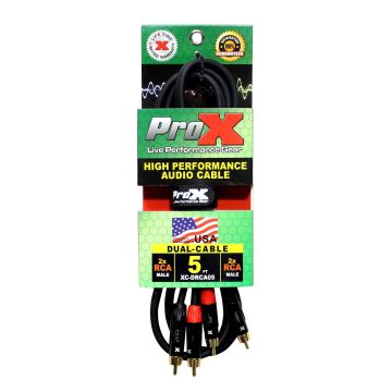 ProX XC-DRCA5 5 Foot Unbalanced Dual RCA-M to Dual RCA-M High Performance Audio Cable