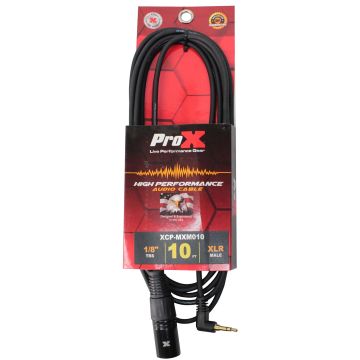 ProX XCP-MXM10 10FT 1/8" (3.5mm) TRS to XLR-M Cable