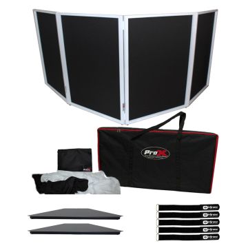 ProX XF-4X3048W White Aluminum Scrim Facade with Black Corner Shelves
