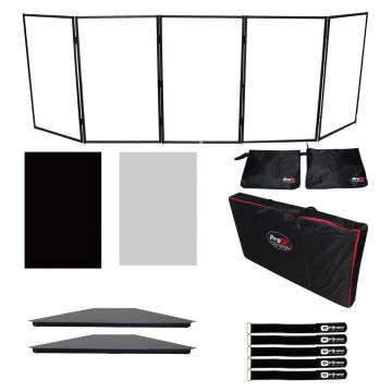 ProX XF-5X3048B Black Aluminum Scrim Facade with Black Shelves