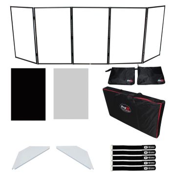 ProX XF-5X3048B Black Aluminum Scrim Facade with White Shelves