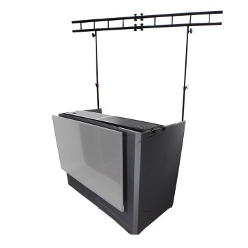 ProX XF-MESA MEDIA DJ Facade Table Station with 8FT x 8FT Truss Lighting Stand Package