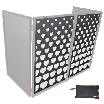 ProX XF-SHEARTSQ1X2 Stepped Hearts White on Black Facade Scrims (Pair)