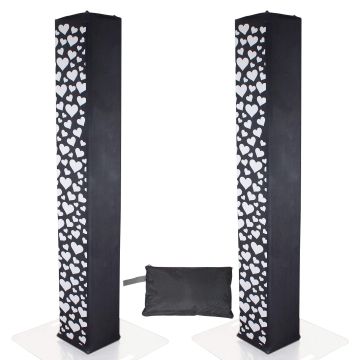 ProX XTC-SQ656HEART-B 6.56FT Black Scrims with White Hearts (Pair)