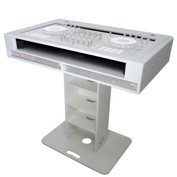 ProX XZF-DJCT W 2U CS White Control Tower 2U Podium Stand with Cases