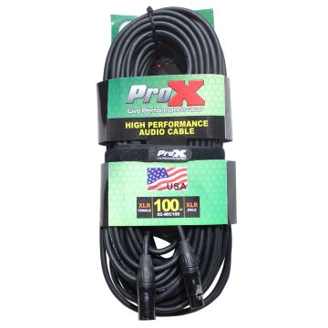 ProX 100FT XLR-F to XLR-M Balanced High Performance Microphone Audio Cable [XC-MIC100]