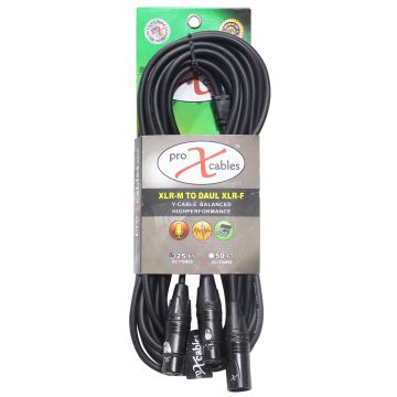 ProX 25FT XLR-M to Dual XLR-F High Performance Audio Y Cable [XC-YXM25]