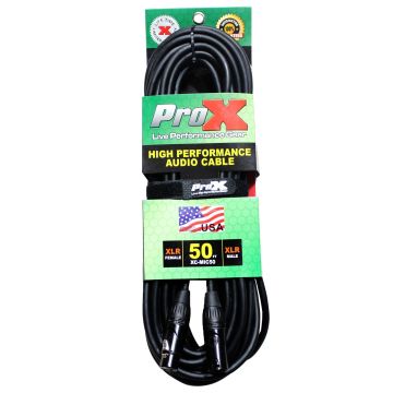 ProX 50FT XLR-F to XLR-M Balanced High Performance Microphone Audio Cable [XC-MIC50]