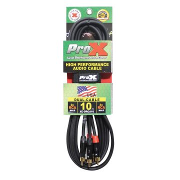 ProX XC-DRCA10 10foot Dual RCA Male to Dual RCA Male Cable