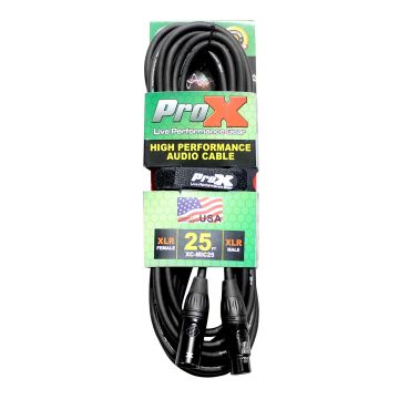 ProX XC-MIC25 25FT XLR-F to XLR-M Balanced High Performance Microphone Cable