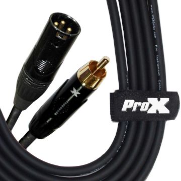 ProX XC-RXM25 25' RCA to XLR-M Unbalanced High Performance Audio Cable