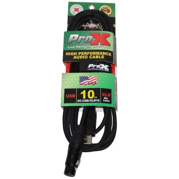 ProX XC-USB-XLR10 10FT XLR-F to USB High Performance Audio Cable