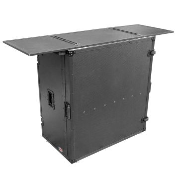 ProX XS-DJSTNBL Fold Away DJ Performance Desk Facade with Wheels, Black