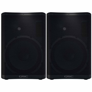 2x QSC CP12 CP Series 1000 Watt Compact 12" Powered Loudspeakers