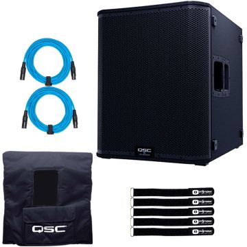 QSC KS118 18" 3600 Watt Active Subwoofer with Protective Cover Package