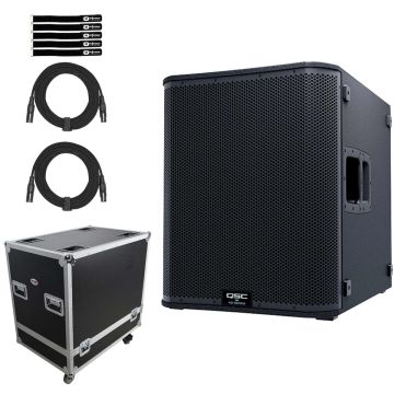 QSC KS118 18" 3600 Watt Active Subwoofer with Universal Flight Case