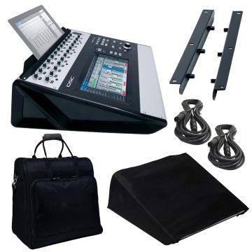 QSC TouchMix-30 Pro 32-Channel Professional Digital Mixer with Tablet Stand & Rack Mount Kit Package