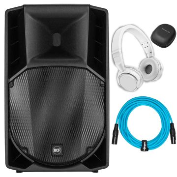 RCF ART 735-A MK4 15" Active Two-Way Speaker with Pioneer DJ HDJ-S7 On-Ear White DJ Headphones Package