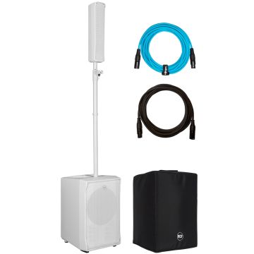 RCF Evox J8 Active Two Way Portable Array in White with Protective Cover Package
