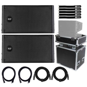 2x RCF HDL 10-A Active Line Array Modules with Universal Array Speaker Flight Case Package