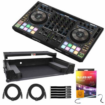 Reloop AMS-MIXON-8-PRO 4-Channel Hybrid DJ Controller with Black Case