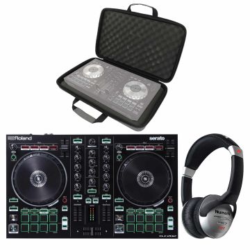 Roland DJ-202 DJ Controller with Bag & DJ Headphones Package