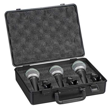 Samson Q6 Dynamic Microphone 3-Pack with Hard Shell Padded Case