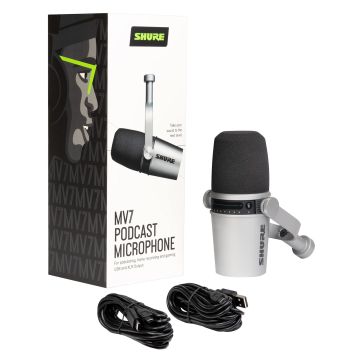 Shure MV7 Podcast Microphone Silver
