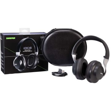 Shure SBH1DYBK1 AONIC 40 Wireless Noise Cancelling Headphones in Black