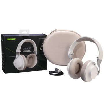 Shure SBH1DYWH1 AONIC 40 Wireless Noise Cancelling Headphones in White