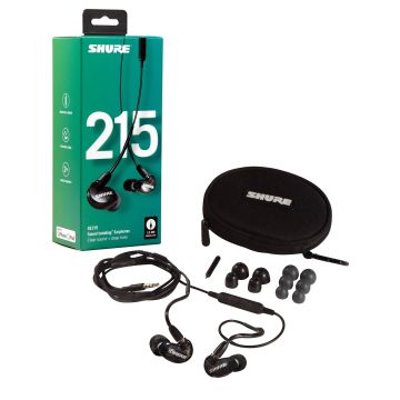 Shure SE215-K-UNI Black SE215 Sound Isolating Earphones with Universal Mic