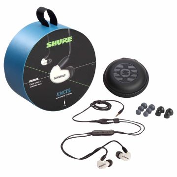 Shure SE215 White Sound Isolating Earphones with Remote Mic Cable