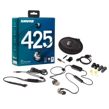Shure SE425-V+BT1 Silver SE425 Sound Isolating Earphones with Bluetooth & Universal Mic