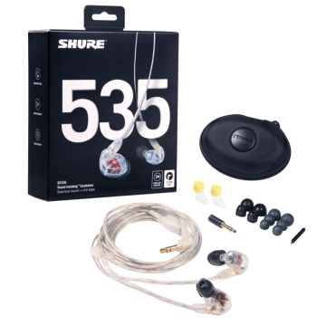 Shure SE535-CL Earphones with High-Definition MicroDrivers in Clear Package