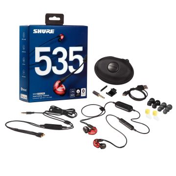 Shure SE535LTD+BT1 Red Special Edition SE535 Cinematic Sound Isolating Earphones with Microphone & Bluetooth Wireless