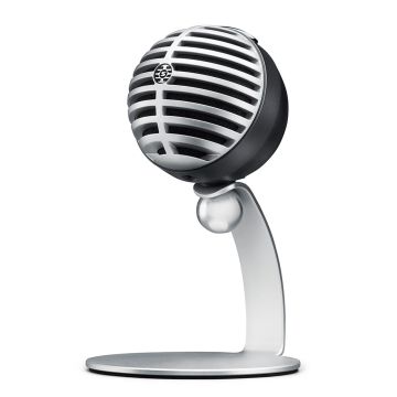 Shure MV5-LTG MV5 Digital Condenser Microphone in Gray on Stand