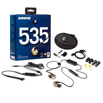 Shure SE535-V+BT1 Bronze SE535 Cinematic Sound Isolating Earphones with Microphone & Bluetooth Wireless