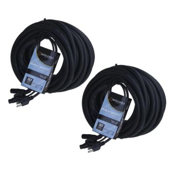 (2) American Audio SKAC50 50FT XLR/IEC Combo Cables Small Image