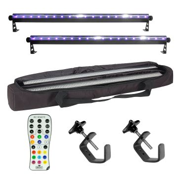 (2) Chauvet DJ SlimSTRIP UV-18 IRC Ultraviolet Wash Lights Package