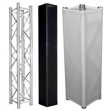 Global Truss SQ-4112 6.56FT (2.0m) Square Segment with 6.56FT Truss Cover and 6.56FT Black Truss Cover Package
