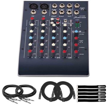 StudioMaster C2S-2 2 Channel USB Compact Mixer with Cables Package