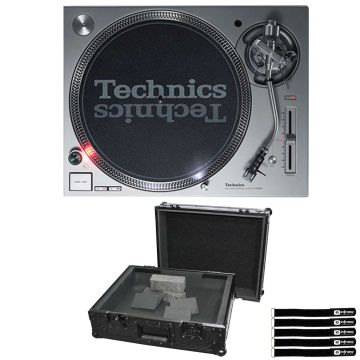 Technics SL-1200MK7-S Direct-Drive Silver DJ Turntable with Black Case