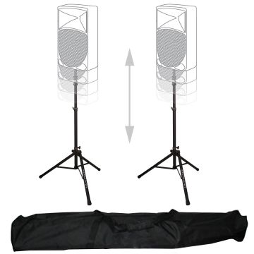 Ultimate Support TS-100B Aluminum Tripod Speaker Stand Duo Bundle
