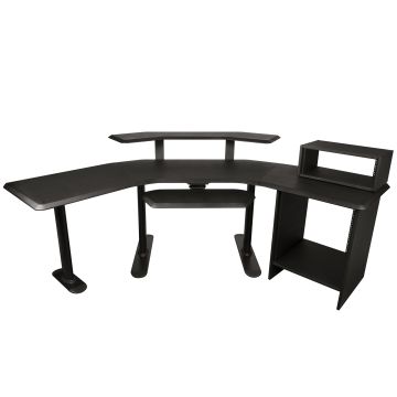 Ultimate Support NUC-004 Nucleus Series Studio Desk - Base model with 24" Extensions, 12 Space Rack, 2nd Tier, 4 Space Rack, & Keyboard Tray