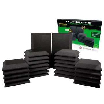 Ultimate Acoustics Studio Bundle III Professional Studio Foam Package with 24 Wall Panels & 2 Bass Traps  [UA-KIT-SB3]